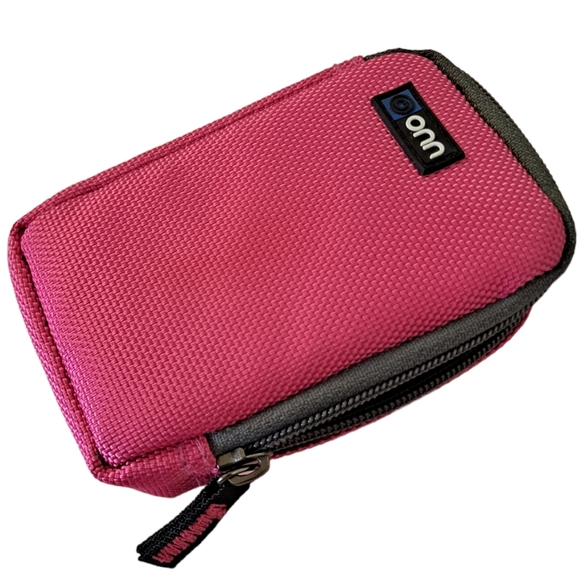 onn Accessories - pink zip close small carrying case